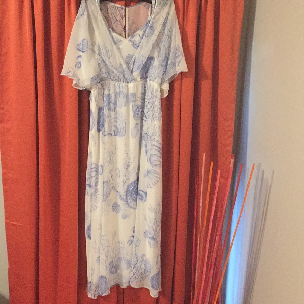Soft Surrounding womens White and blue Maxi Dress